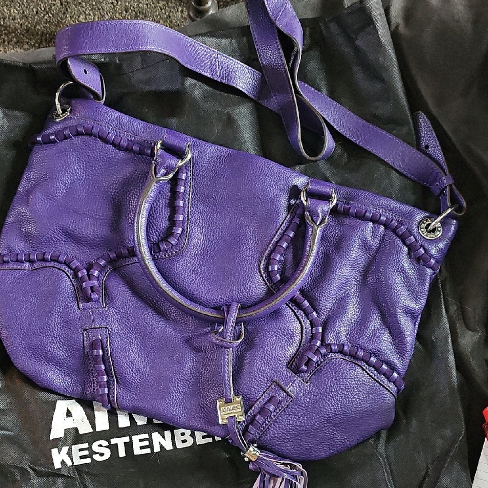 Aimee Kestenberg Purple Leather Shoulder or Cross body Bag